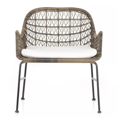 Four Hands Bandera Outdoor Woven Club Chair - Distressed Grey - White