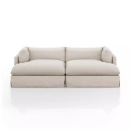 Four Hands Habitat Slipcover Double Chaise Sectional - 102" - Valley Nimbus