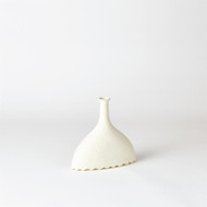 Global Views Noelle Geometric Vase - White (Store)