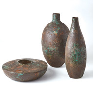 Studio A Patina Wide Vase - Aged Brown (Store)