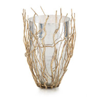 Sapling-Encased Silvered Glass Vase