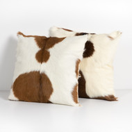 Four Hands Angora Short Hair Pillow Sets - Brown & White
