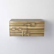 Global Views Abstract Block Cabinet - Right - Brass