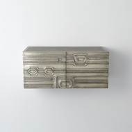 Global Views Abstract Block Cabinet - Right - Silver