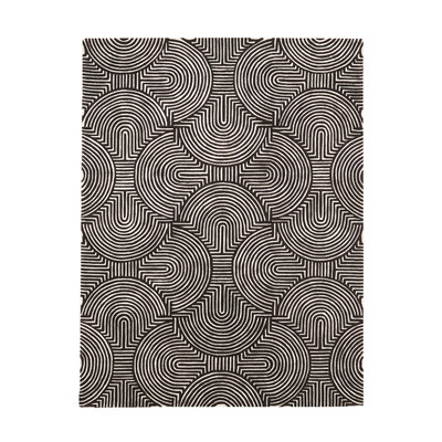 Global Views Arches Rug - Black/Ivory - 12 x 18