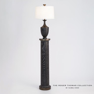 Global Views Column Floor Lamp - Black Cerused Oak
