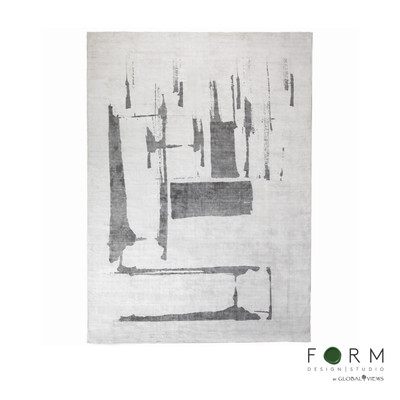 Global Views Edifice Rug - Cream/Charcoal - 11 x 14