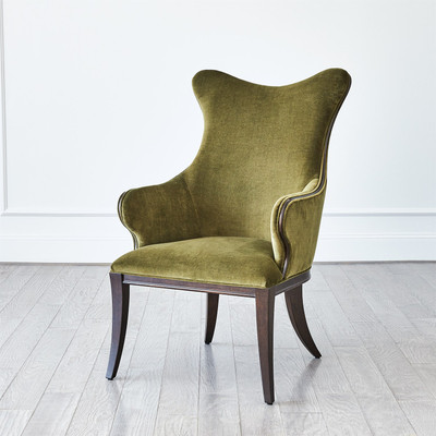 Global Views Evelyn Chair - Moss Velvet