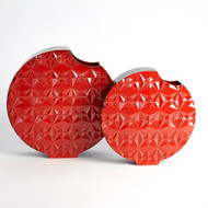 Global Views Geometric Vase - Red - Sm