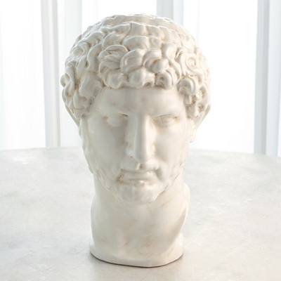 Global Views Hadrian Bust - White Glaze