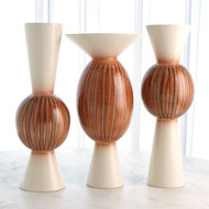 Global Views Low Orb Vase - Sunset Stripes
