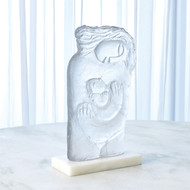 Global Views Mother and Child Case Glass Sculpture on a Stone Base