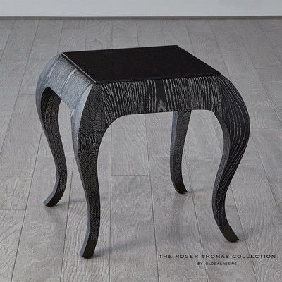 Global Views Paris Spot Table - Black Cerused Oak