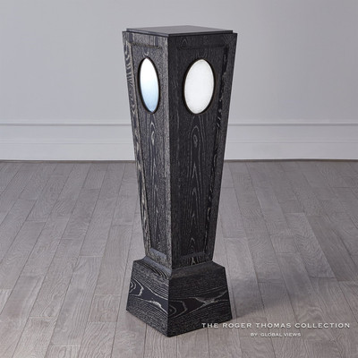 Global Views Proust Pedestal - Black Cerused Oak