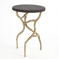Studio A Root Table - Faux Brass w/Black Marble