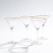 Global Views S/4 Hammered Martini Glasses Clear with Gold Rim
