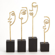 Studio A Scribble Sculpture Son - Polished Brass