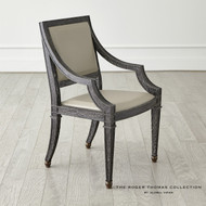 Global Views Seine Arm Chair - Black w/Grey Leather