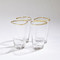 S/4 Hammered High Ball Glasses - Clear W/Gold Rim