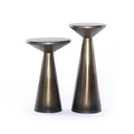 Four Hands Cameron Accent Tables, Set Of 2 - Ombre Antique Pewter