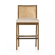 Four Hands Antonia Cane Armless Bar Stool - Solid Parawood - Savile Flax