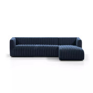 Four Hands Augustine 2 - Piece Sectional - Right Chaise - Sapphire Navy - 105"