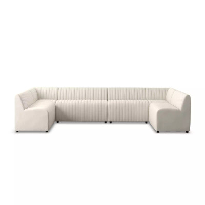 Four Hands Augustine Dining Banquette, U Shape - 143.5" - Capri Oatmeal