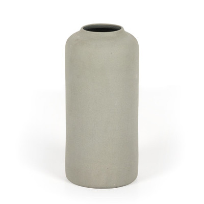 Four Hands Evalia Tall Vase - Light Grey Matte Ceramic