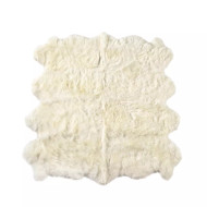 Four Hands Lalo Lambskin Rug - White - 5.75X5.75'