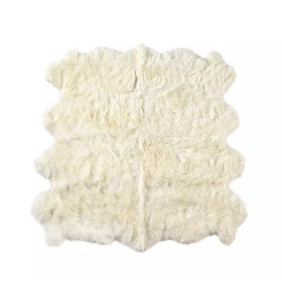 Four Hands Lalo Lambskin Rug - White - 5.75X5.75'