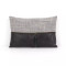 Four Hands Leather & Linen Pillow - Black - 16X24"