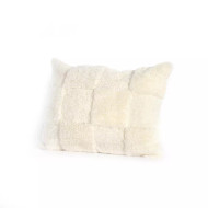 Four Hands Patchwork Shearling Lumbar Pillow - Cream - Cover + Insert