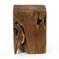 Four Hands Teak Square Stool