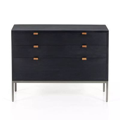 Four Hands Trey Large Nightstand - Black Wash Poplar