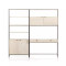 Four Hands Trey Modular Wall Desk W/ 1 Bookcase - Dove Poplar