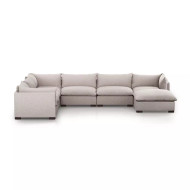 Four Hands Westwood 6 - Piece Sectional With Ottoman - Bayside Pebble
