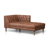 Four Hands Williams Sectional- Natural Washed Chocolate - Raf Chaise Piece