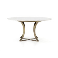 Four Hands Gage Dining Table - 60" - Polished White Mar