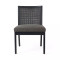 Four Hands Antonia Cane Armless Dining Chair - Brushed Ebony - Savile Charcoal