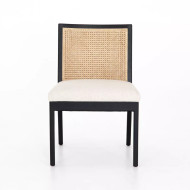 Four Hands Antonia Cane Armless Dining Chair - Brushed Ebony - Savile Flax