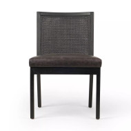 Four Hands Antonia Cane Armless Dining Chair - Brushed Ebony - Sonoma Black
