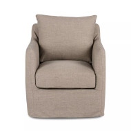 Four Hands Banks Slipcover Swivel Chair - Alcala Taupe