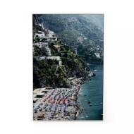 Four Hands Beach In Positano by Slim Aarons - 24"X36" - White Maple Floater