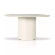 Four Hands Belle Round Dining Table - 60" - Cream Marble