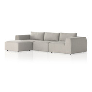 Four Hands Brylee 3 - Piece Sectional - Torrance Silver - W/ Ottoman