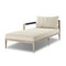 Four Hands BYO: Sherwood Outdoor Sectional, Grey - Fiqa Boucle Cream - Laf Chaise Piece