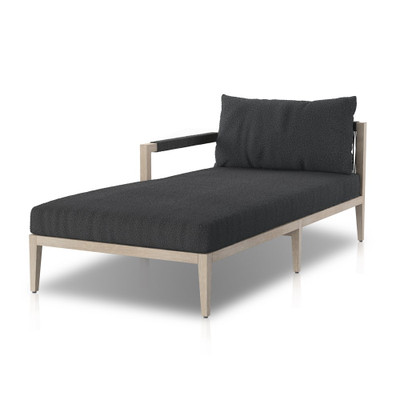 Four Hands BYO: Sherwood Outdoor Sectional, Grey - Fiqa Boucle Slate - Laf Chaise Piece