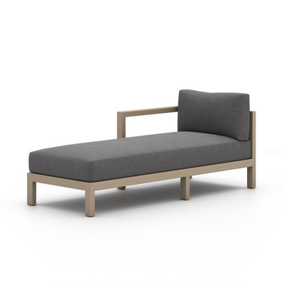 Four Hands BYO: Sonoma Outdoor Sectional - Left Chaise Piece - Washed Brown - Charcoal