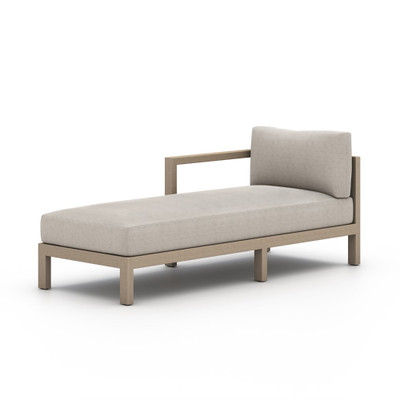 Four Hands BYO: Sonoma Outdoor Sectional - Left Chaise Piece - Washed Brown - Stone Grey