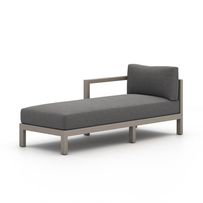 Four Hands BYO: Sonoma Outdoor Sectional - Left Chaise Piece - Weathered Grey - Charcoal